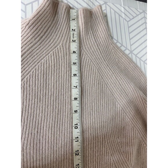$239 Margaret O’Leary Blush Pink 100% Cashmere Funnel Sweater Size Small j - Picture 6 of 11